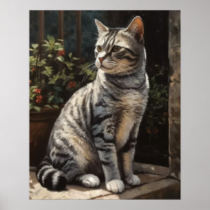Impressão de arte por gato americano Shorthair