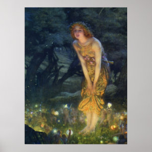 Impressão de Arte Pré-Raphaelite na véspera de 