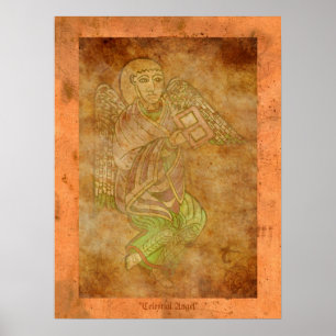 Impressão de Arte Religiosa Celestial Angel Mediev