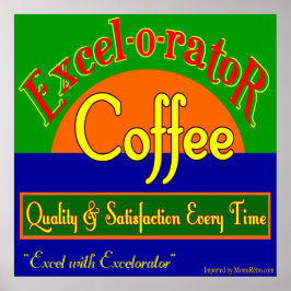 Impressão de Arte Retroativa do Café Excelorator
