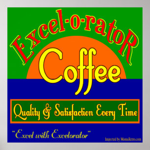 Impressão de Arte Retroativa do Café Excelorator