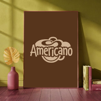 Impressão de Arte Tipográfica de Café Americano Re