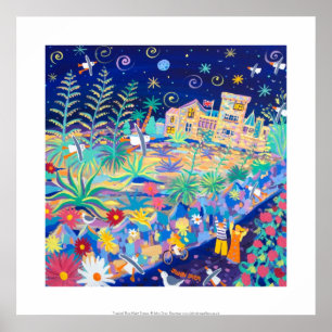 Impressão de Arte: Tropical Blue Night Tresco.