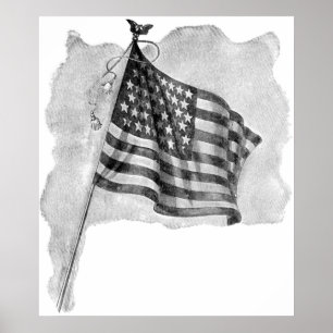 IMPRESSÃO de Arte Vintage Patriótica dos EUA