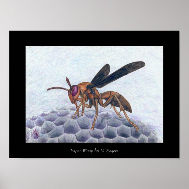 Impressão de Arte Wasp de Papel (Frente)