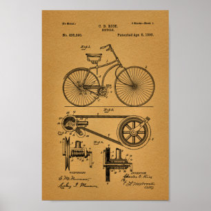 impressão de Artes de Bicicleta de 1890