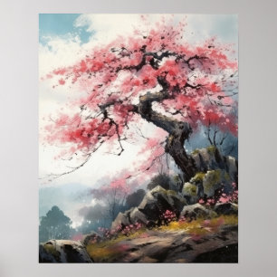 Impressão de Árvore de Cereja Sakura Japonês