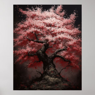 Impressão de Árvore de Cereja Sakura Japonês