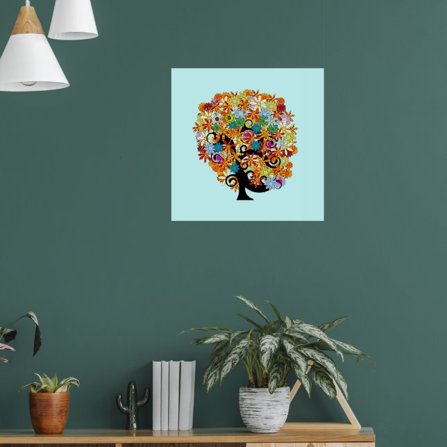 Impressão de Árvore Floral (Sala de Estar 1)