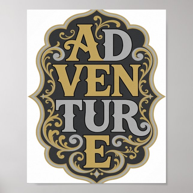 Impressão de Aventura em Ouro Moderno (Frente)