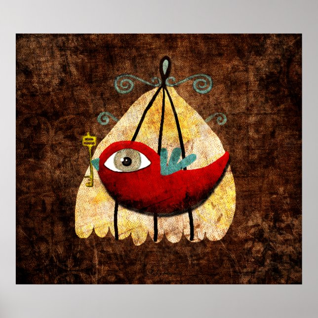 Impressão de aves e chaves secretas (Frente)