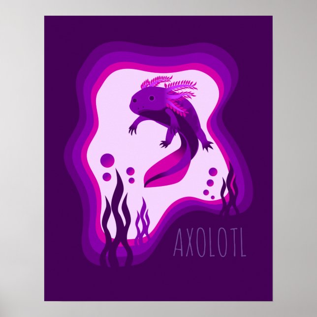 Impressão de Axolotl roxo (Frente)