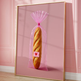 Impressão de Baguette Art, Cozy Trendy Bread Kitch