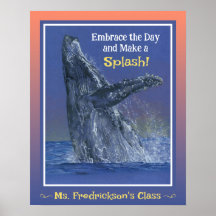 Impressão de baleia divertida para a sala de aula