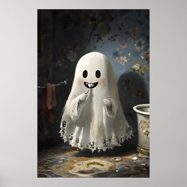 Impressão de Banheira Fantasma Escovando os Dentes (Frente)