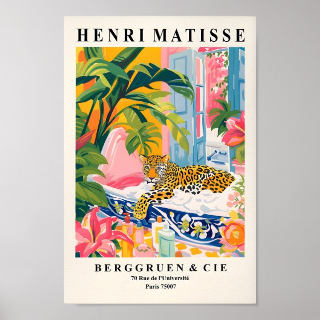 Impressão de Banheiro, Arte de Parede Leopardo, Ma (Frente)