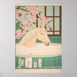 Impressão de Banheiro de Cavalo Ukiyo-e Japonesa M