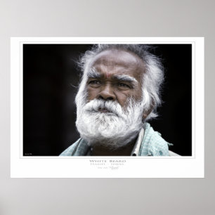 Impressão de barba branca