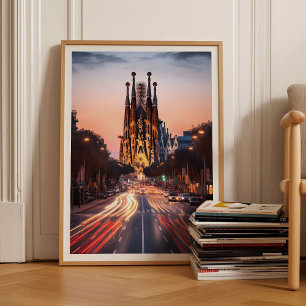 Impressão de Barcelona Espanha Arte de Parede Cart