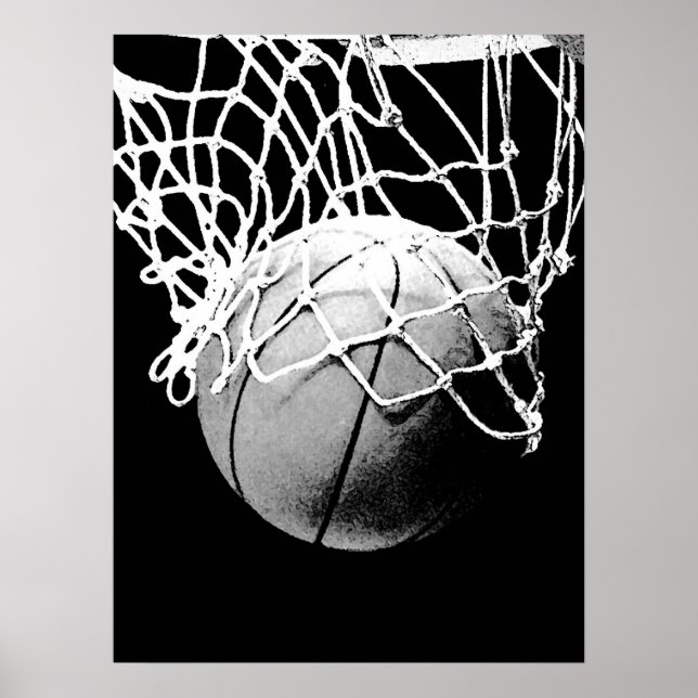 Impressão de basquete branco preto (Frente)