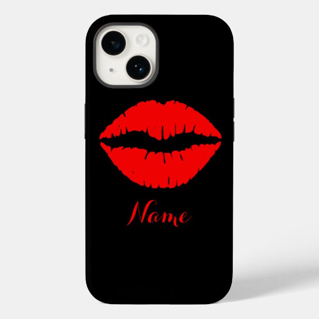 Impressão de batom preto e vermelho personalizada (Verso)