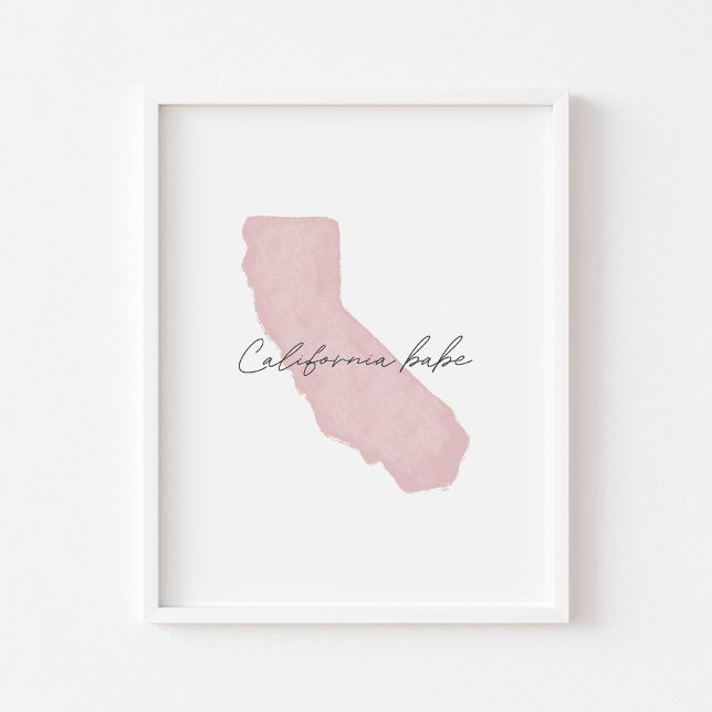 Impressão de bebê californiano rosa aquarela (Criador carregado)