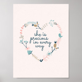 Impressão de berçário da menina, citação de berçár