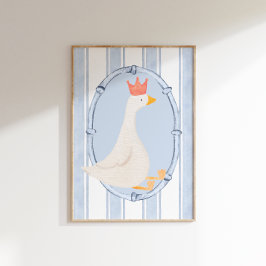 Impressão de Berçário Silly Goose em Aquarela Azul