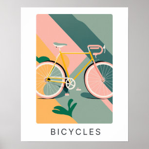 Impressão de bicicleta retrô no pastel   Transport