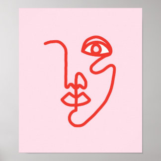 Impressão de Bloco de Cores de Rosto de Arte de Li