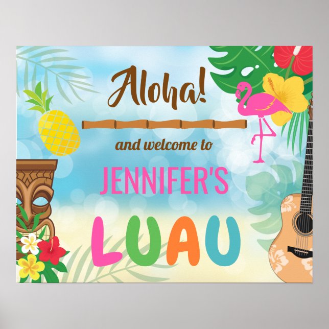 Impressão de Boas-Vindas do Luau, Papel Poster de  (Frente)