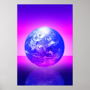 Impressão de bola de cristal da Terra, papel de pô