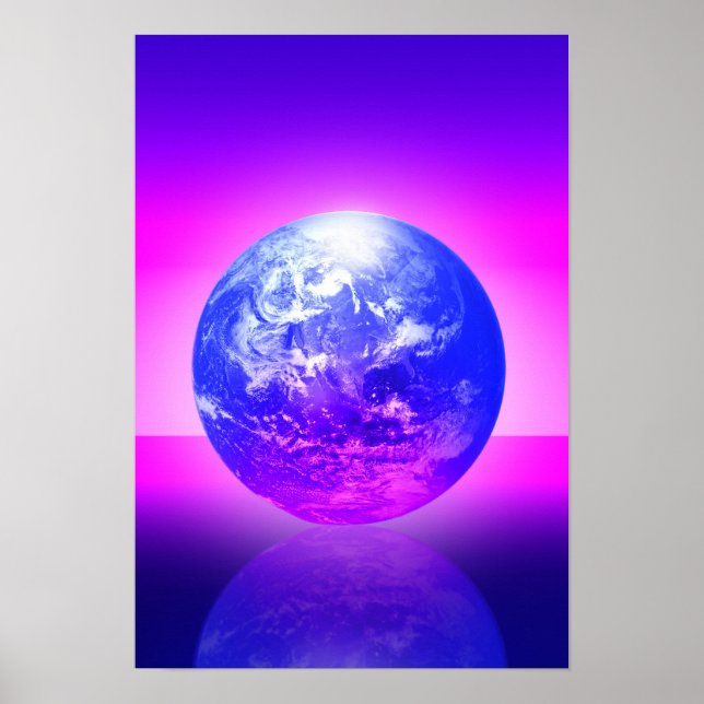 Impressão de bola de cristal da Terra, papel de pô (Frente)