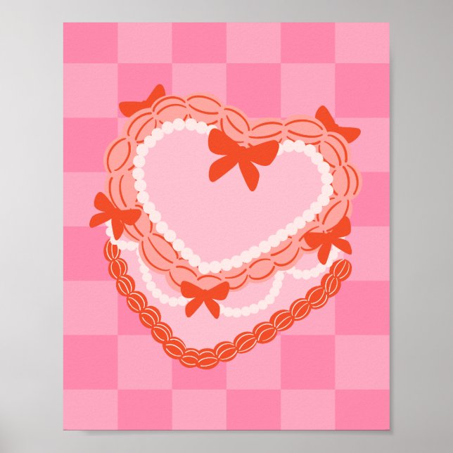Impressão de Bolo de Coquette | Girly Trendy Wall  (Frente)