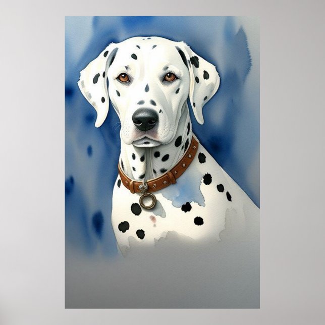 Impressão de Cachorro Dalmation, Papel Poster de V (Frente)