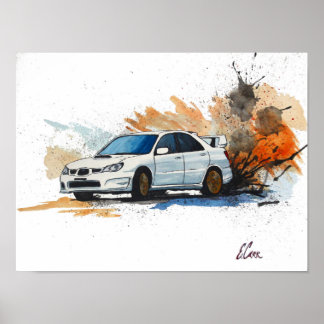 Impressão de Cadeias d'Água do Subaru STi