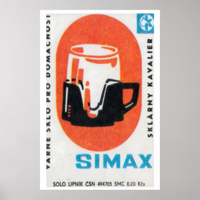 Impressão de Café Matchbox Vintage, Cozinha Retro (Frente)