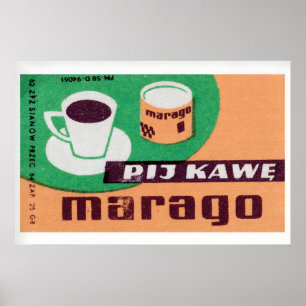 Impressão de Caixa de Fósforos de Café Antigo - Ró