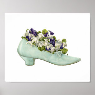 Impressão de Calçado Vintage Preenchido Com Flores