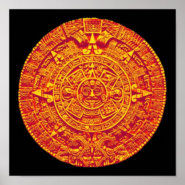 Impressão de Calendário Mayan / Aztec (Frente)