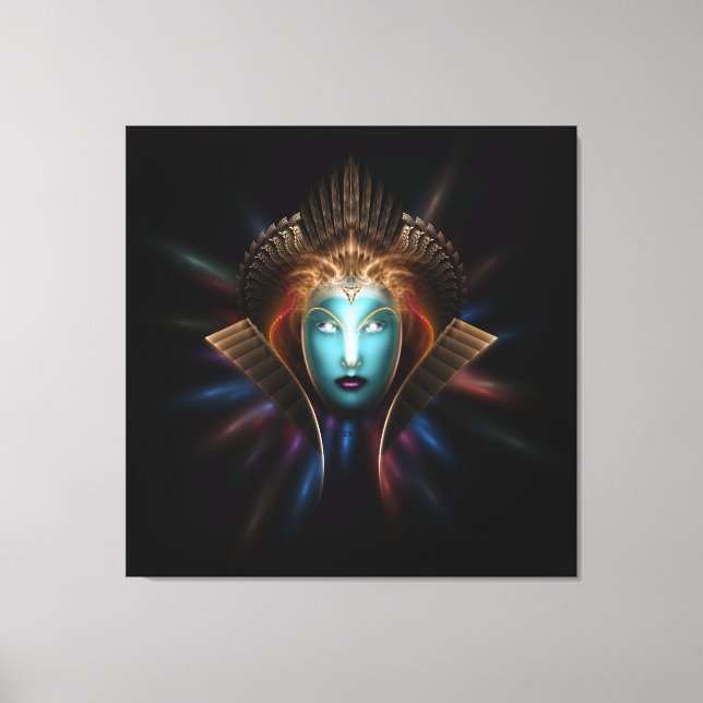 Impressão de Canvas de Arte Fractal da Rainha Ridd (Frente)