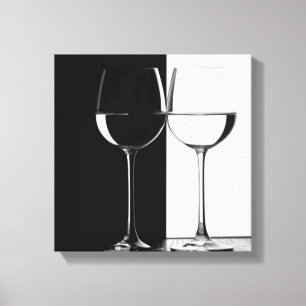 impressão de canvas de  de vinho preto e branco