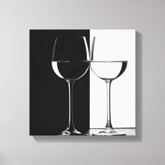 impressão de canvas de  de vinho preto e branco (Frente)