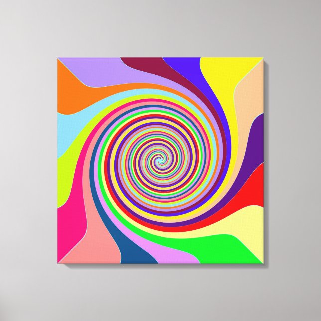 Impressão de Canvas de espiral multicolor (Frente)