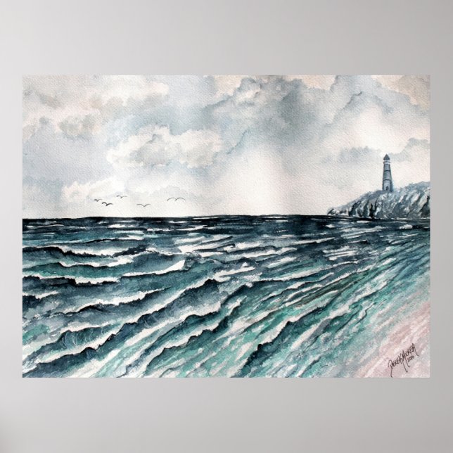 impressão de canvas de farol de paisagem sazonal (Frente)