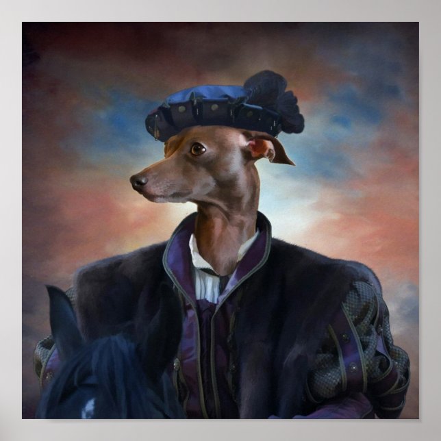 Impressão de Canvas de Greyhound Italiano (Frente)
