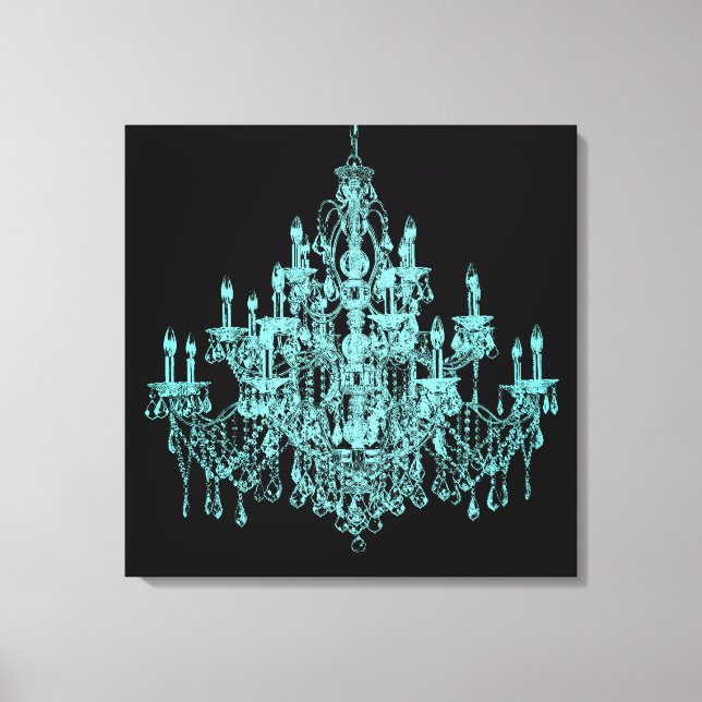 Impressão de Canvas de Muro de  Chandelier Azul Te (Frente)