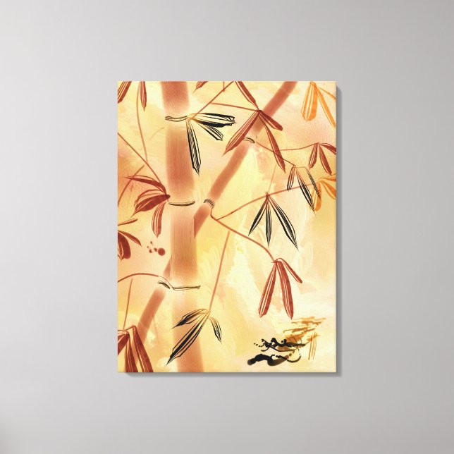 Impressão de Canvas de Sumi-e Bamboo Contemporânea (Frente)