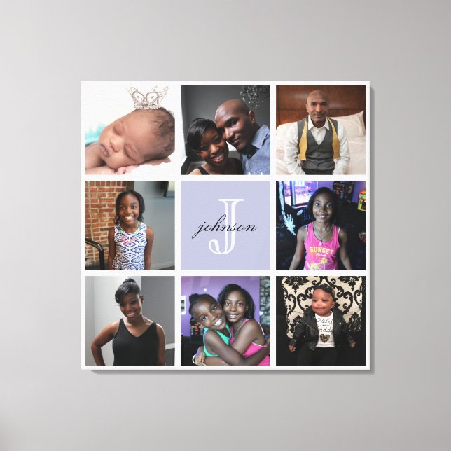 Impressão de Canvas do Monograma Personalizado (Frente)