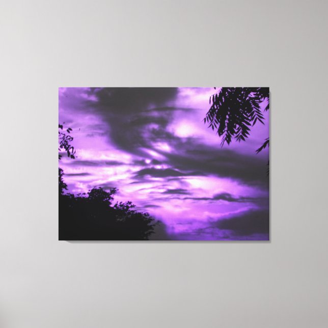 Impressão de Canvas do nascer do sol com nuvens (Frente)